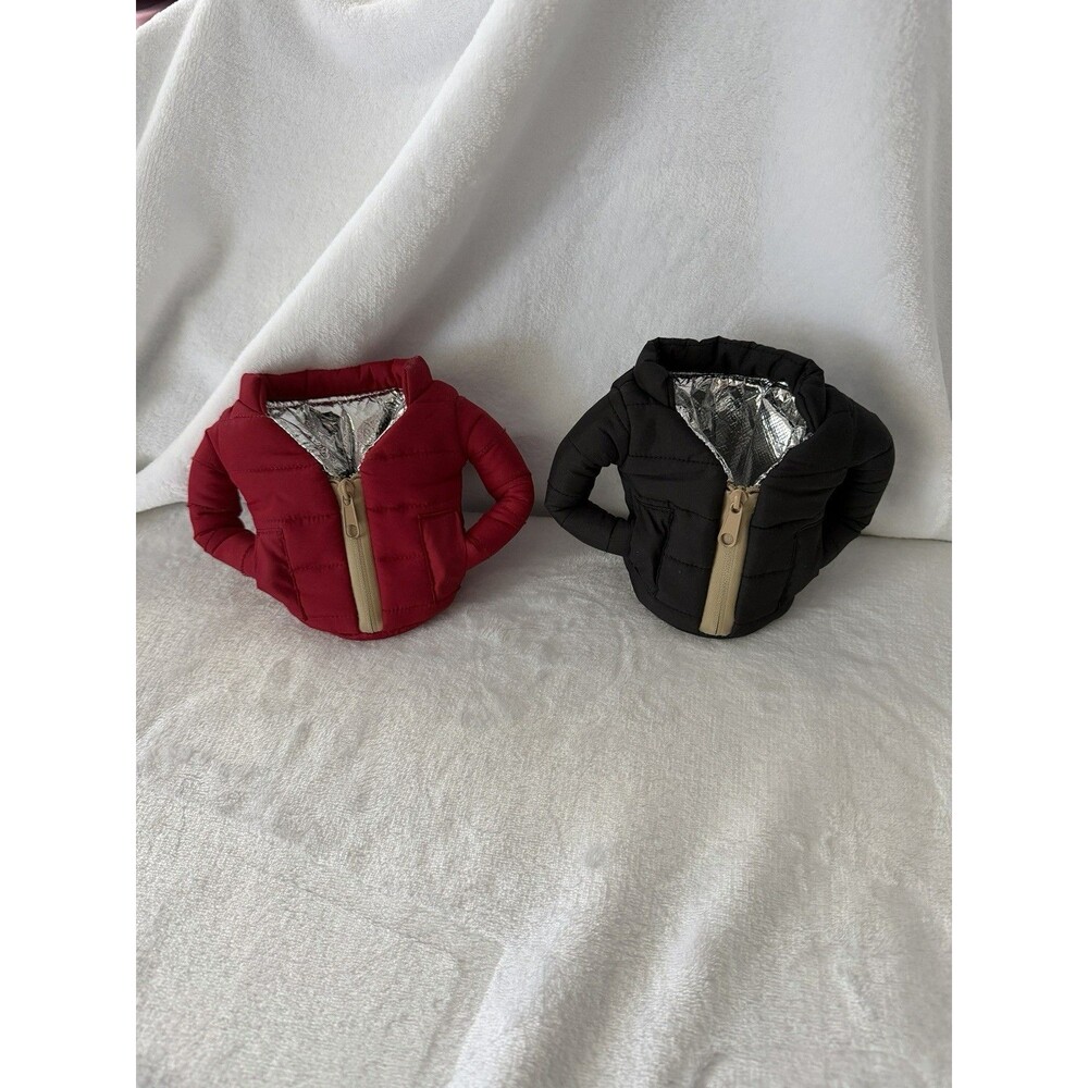 Puffin Drinkware 12 Oz Koozies The Puffy Red Black 2 pack
